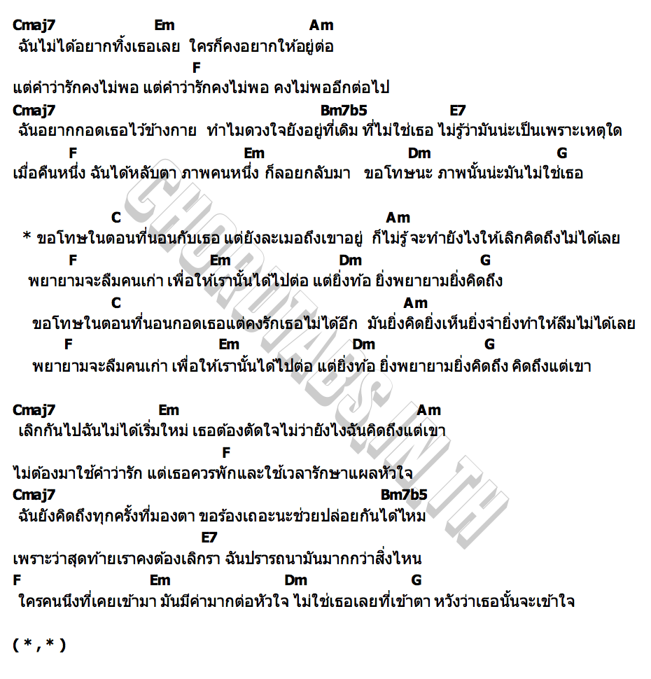 คอร์ด ละเมอ RachYO