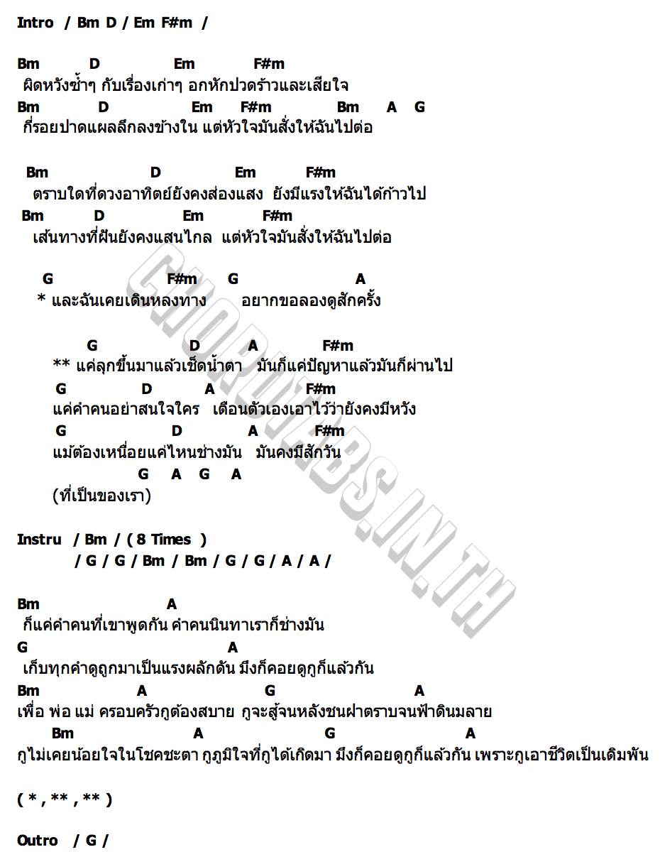 คอร์ด หวัง ตาล ลายสยาม ไหทองคำ