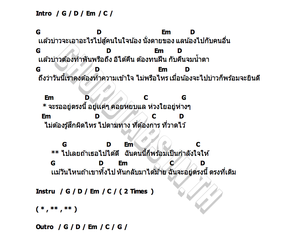 คอร์ด ตรงที่เดิม เบส ขวางหวัน