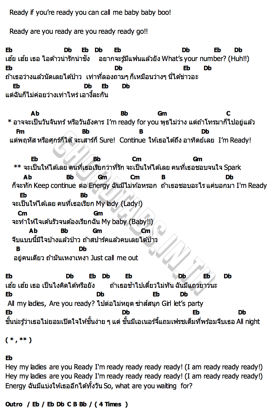 คอร์ด จะเป็นให้ได้เลย (I M READY!) PRETZELLE