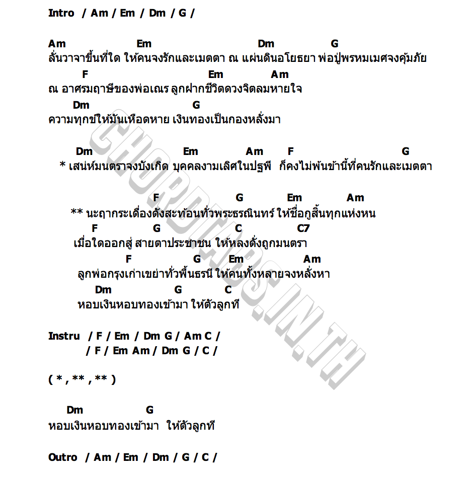 คอร์ด ดั่งมนตรา (อาศรมฤาษีเณร) กานต์ ทศน