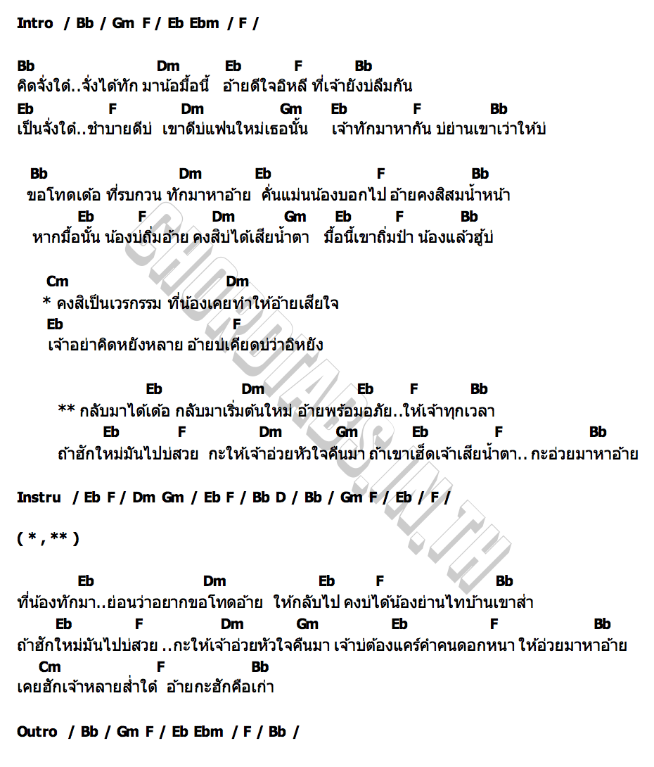 คอร์ด อ่วย ต้นฮัก พรมจันทร์ (ปอบดำ)