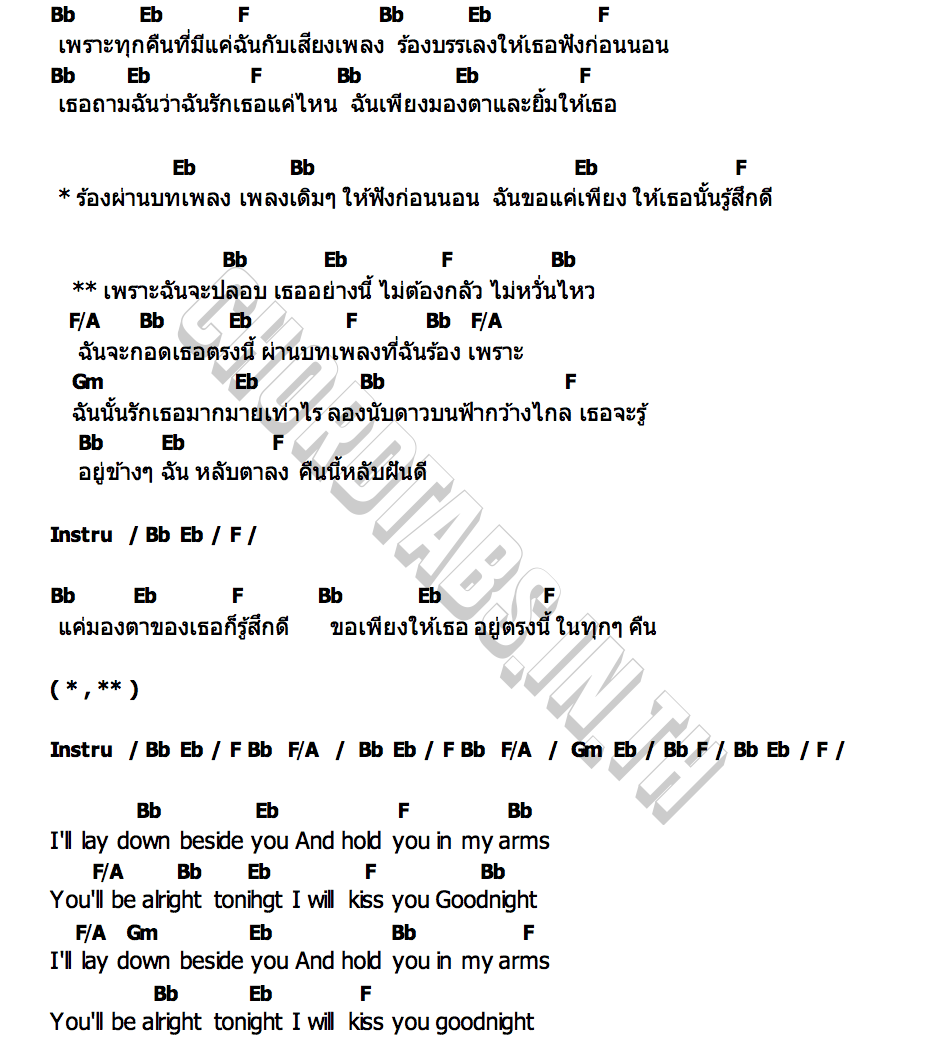 คอร์ด Goodnight BLACKBEANS