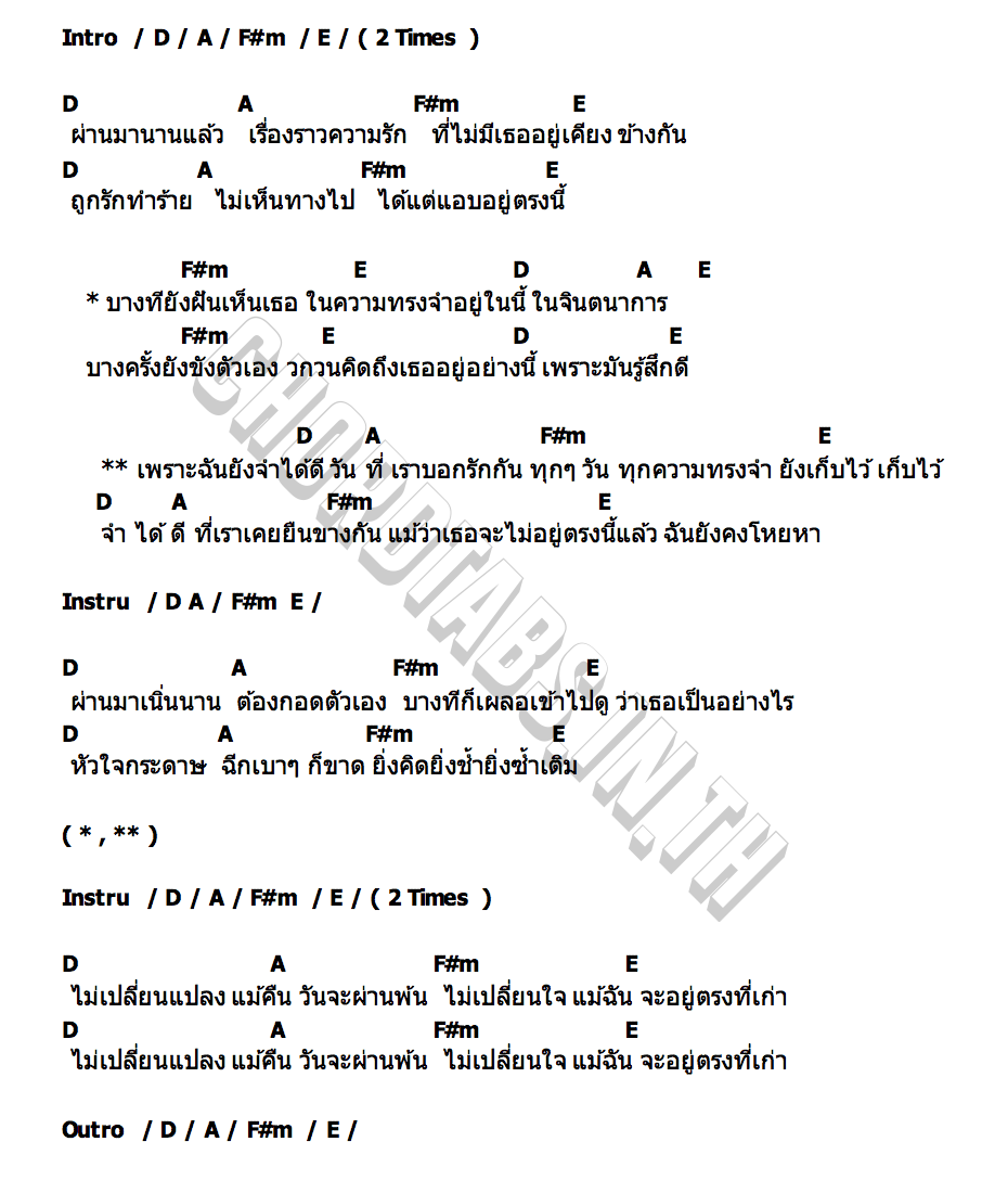 คอร์ด Memory BLACKBEANS