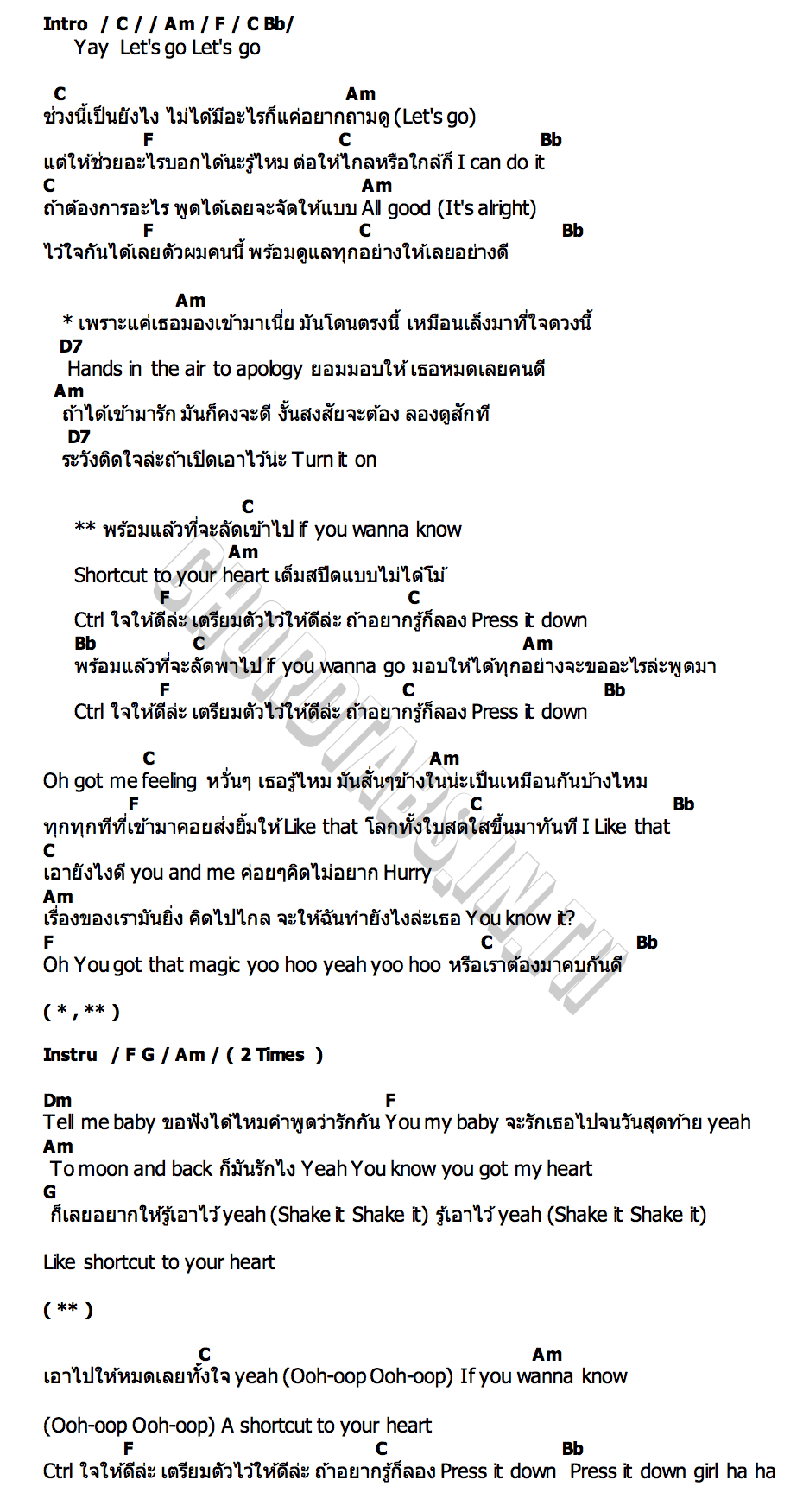 คอร์ด SHORTCUT NEVONE