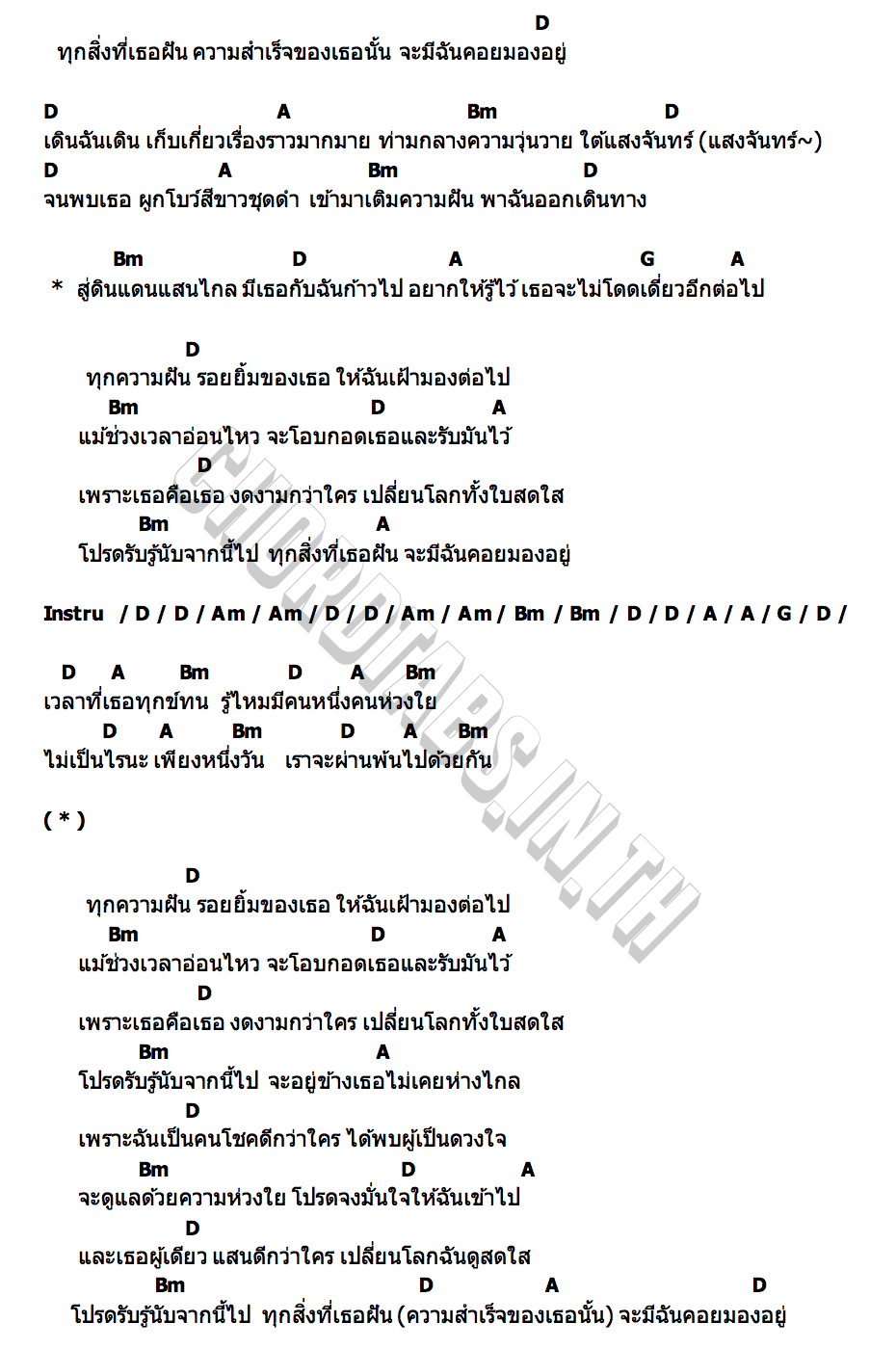คอร์ด ทุกความฝันและความสำเร็จของเธอจะมีฉันคอยมองอยู่ seewhyend