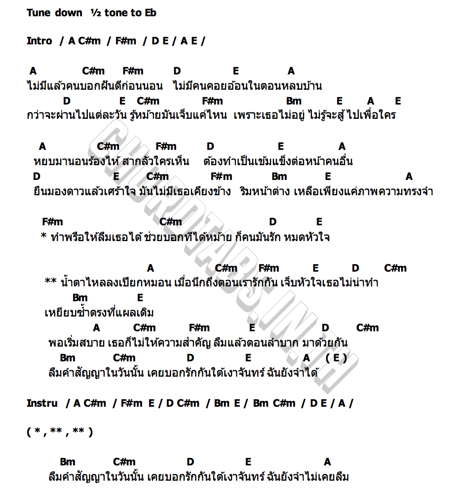 คอร์ด ทำพรือให้ลืม โย ลักลั่น ปิงปองมิวสิค