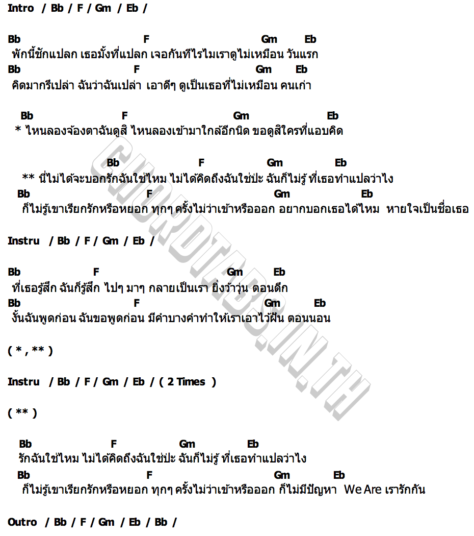 คอร์ด คิดถึงฉันใช่ป่ะ Winny Thanawin  Satang Kittiphop