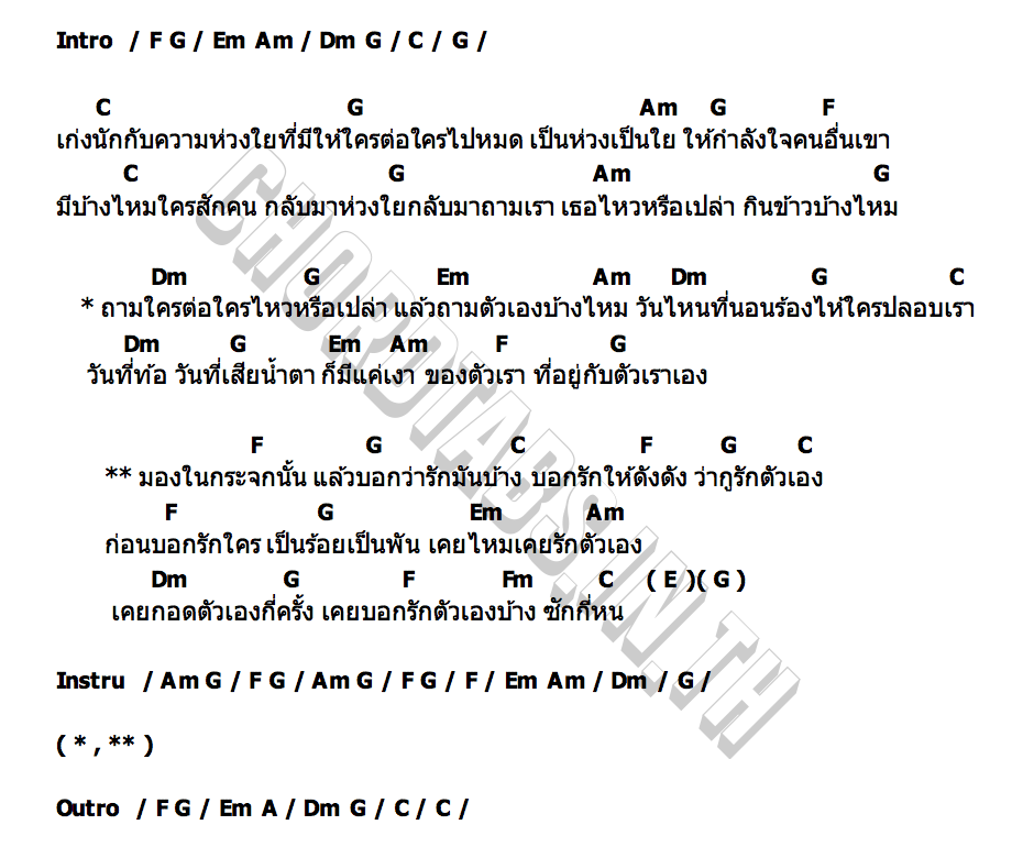 คอร์ด คนในกระจก Peet Model