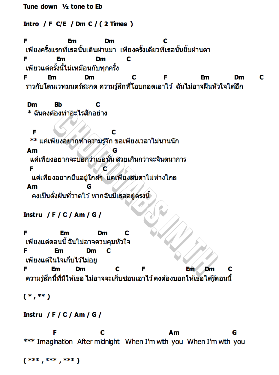 คอร์ด Imagination BLACKBEANS