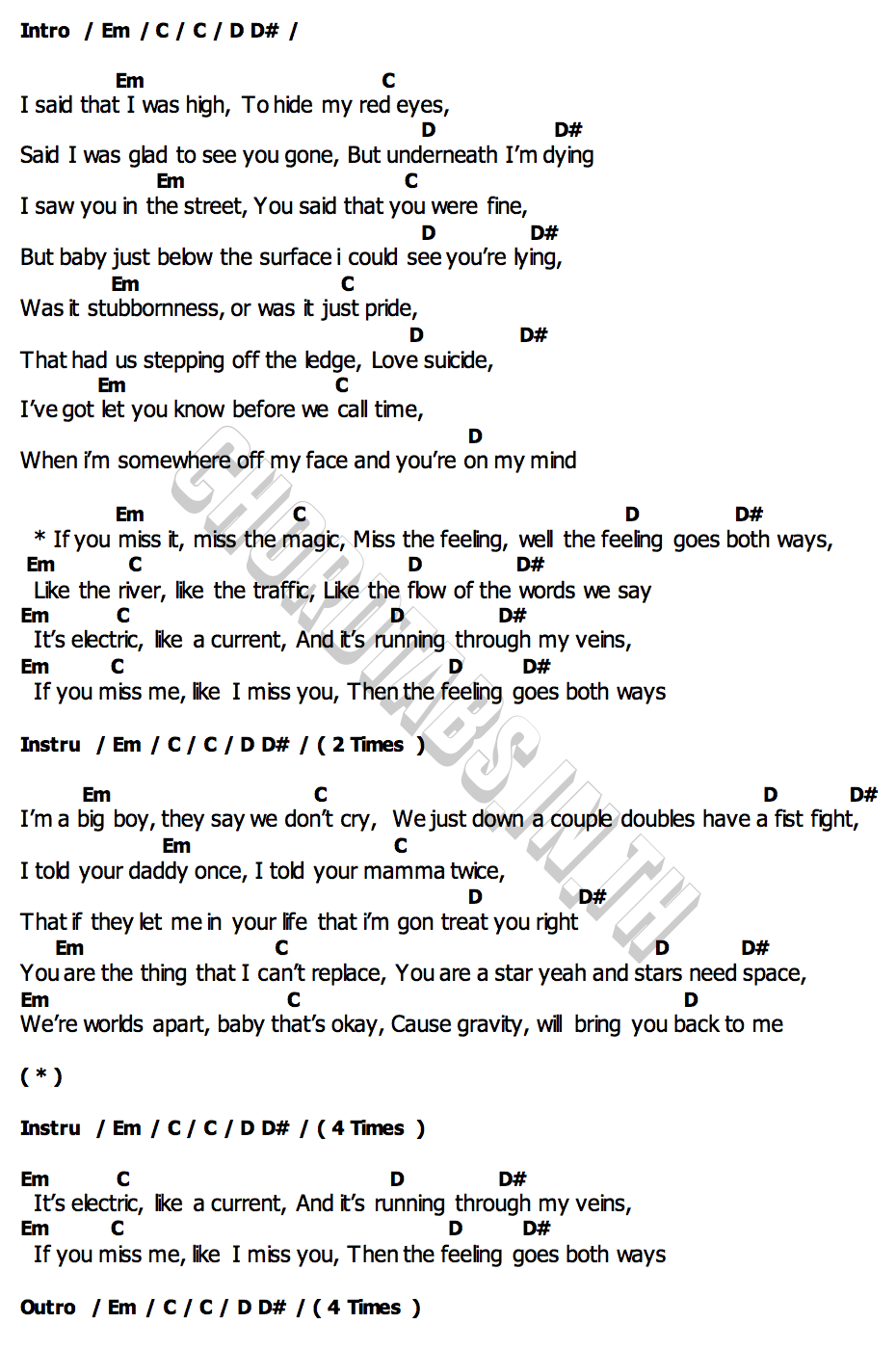 คอร์ด Both Ways The Script