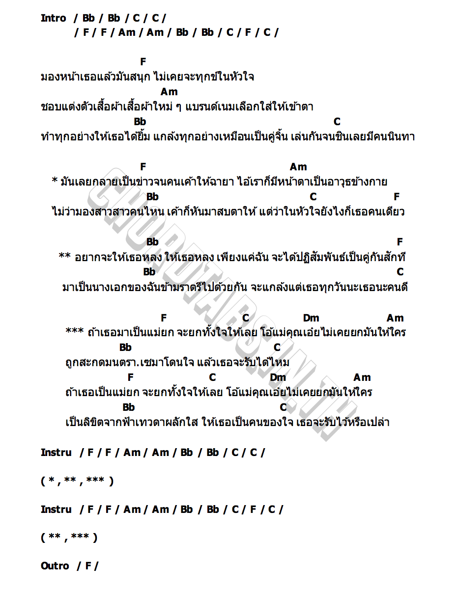 คอร์ด คนของใจ เอส ปราชญา