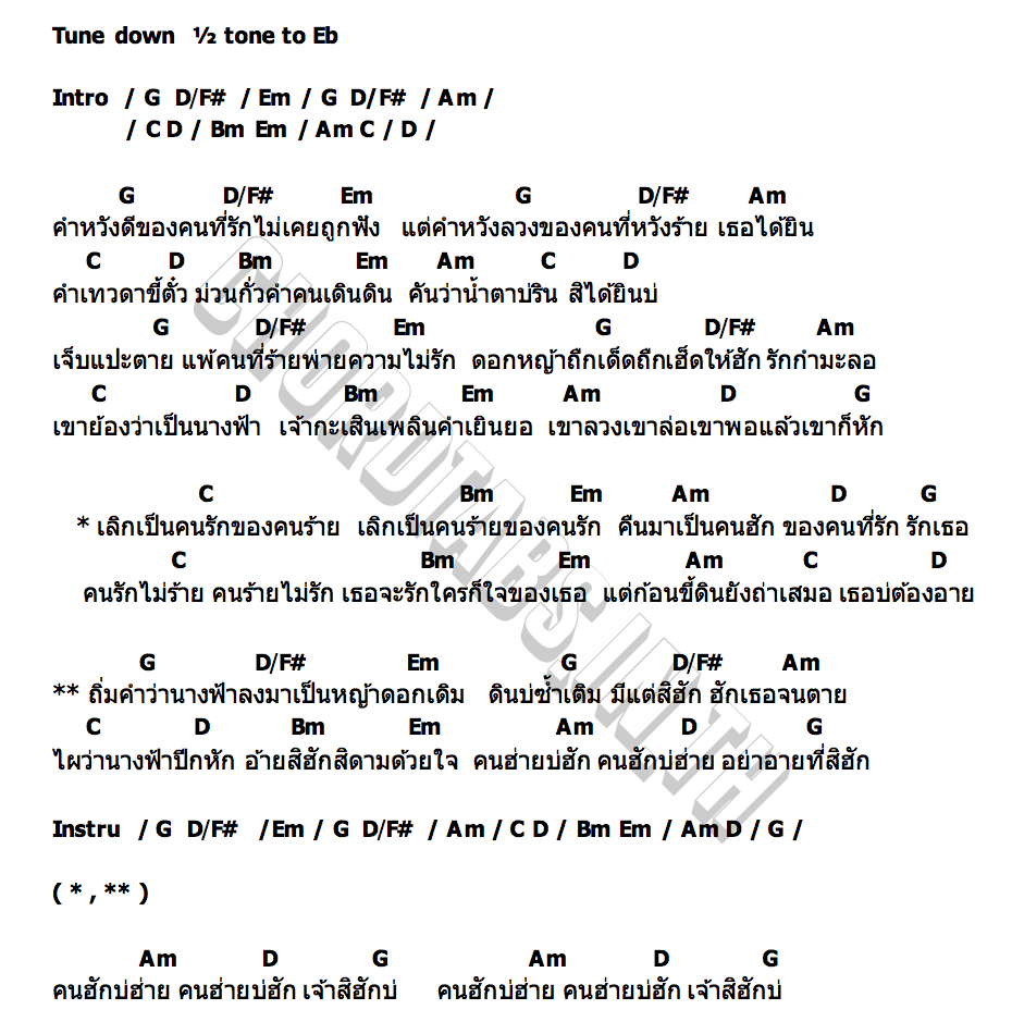 คอร์ด เลิกเป็นคนรักของคนร้าย ต้าร์ ตจว