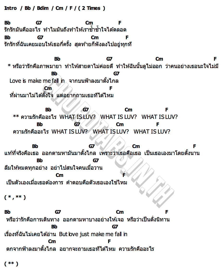 คอร์ด WHAT IS LUV BLACKHEART
