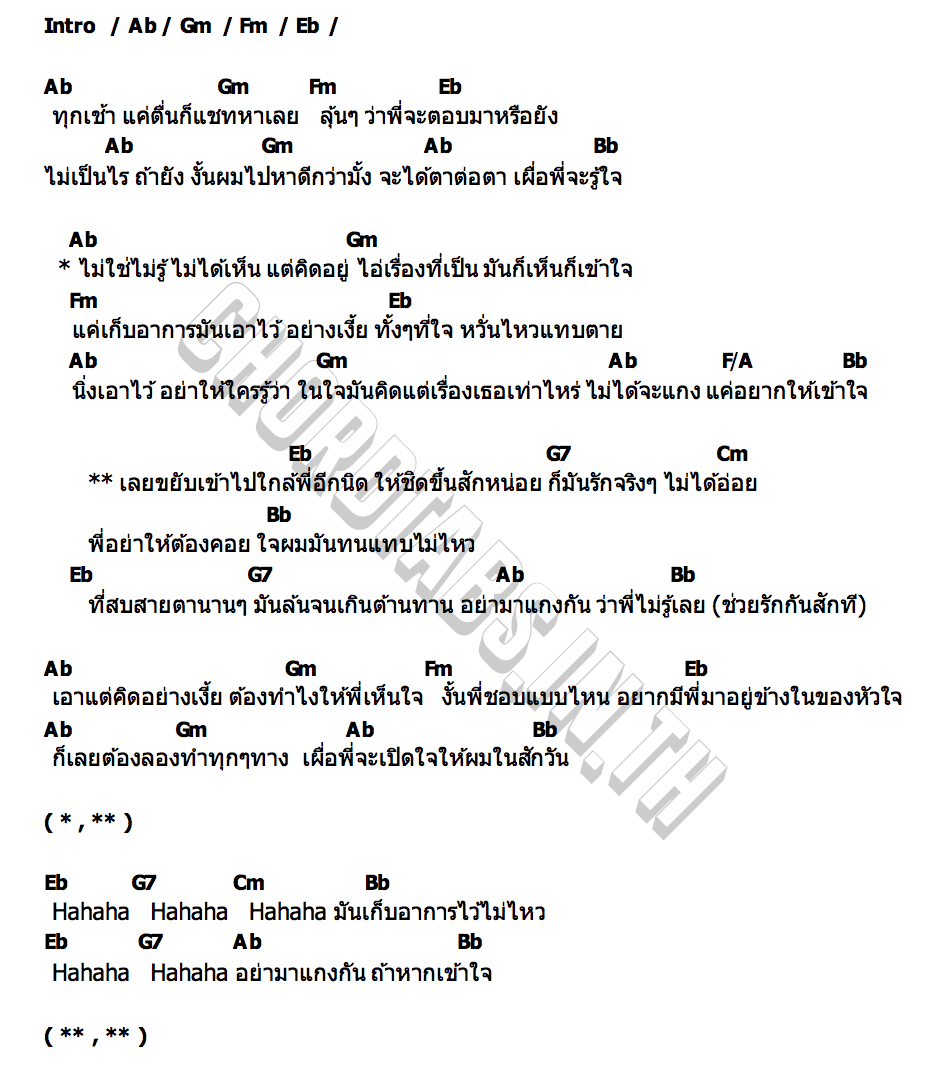 คอร์ด พี่(อย่า)แกง (Don’t be fooled) Keen Suvijak  Sea Dechchart