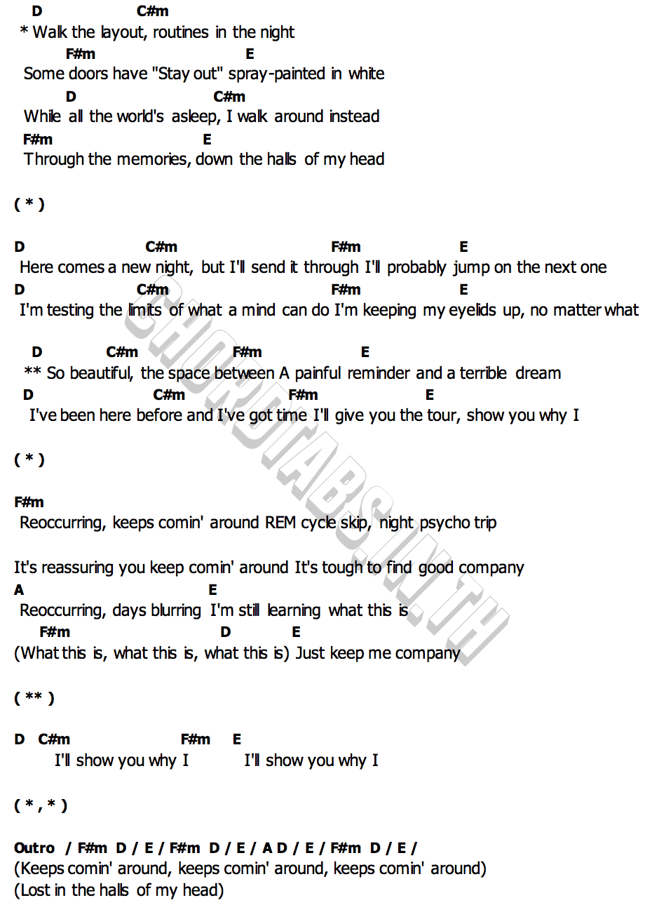 คอร์ด Routines In The Night Twenty One Pilots