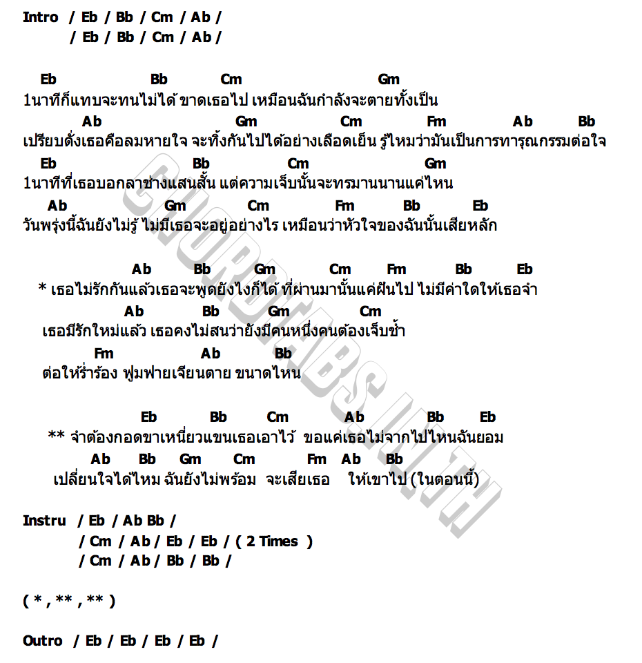 คอร์ด กอดขา แต้ ศิลา