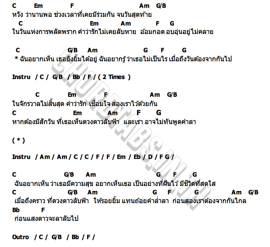 คอร์ด ฉันอยากเห็นเธอยังยิ้มได้อยู่ bodyslam