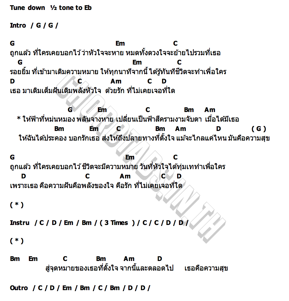 คอร์ด เธอคือความสุข bodyslam