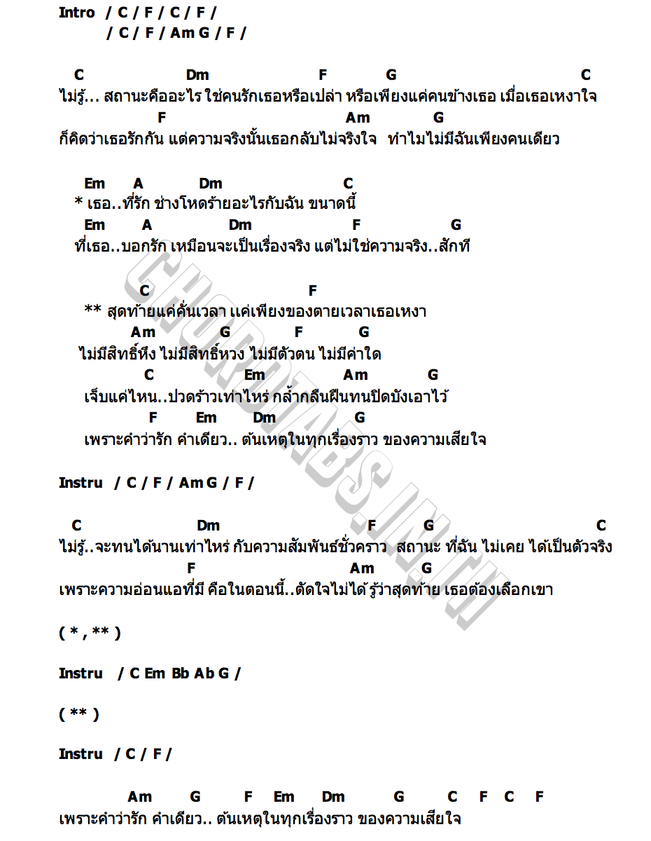 คอร์ด แค่คั่นเวลา The Gentlemans