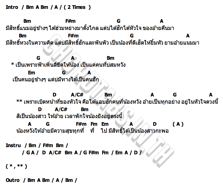 คอร์ด ฮักแต่บ่มีสิทธิ์ อัน พิไลพร
