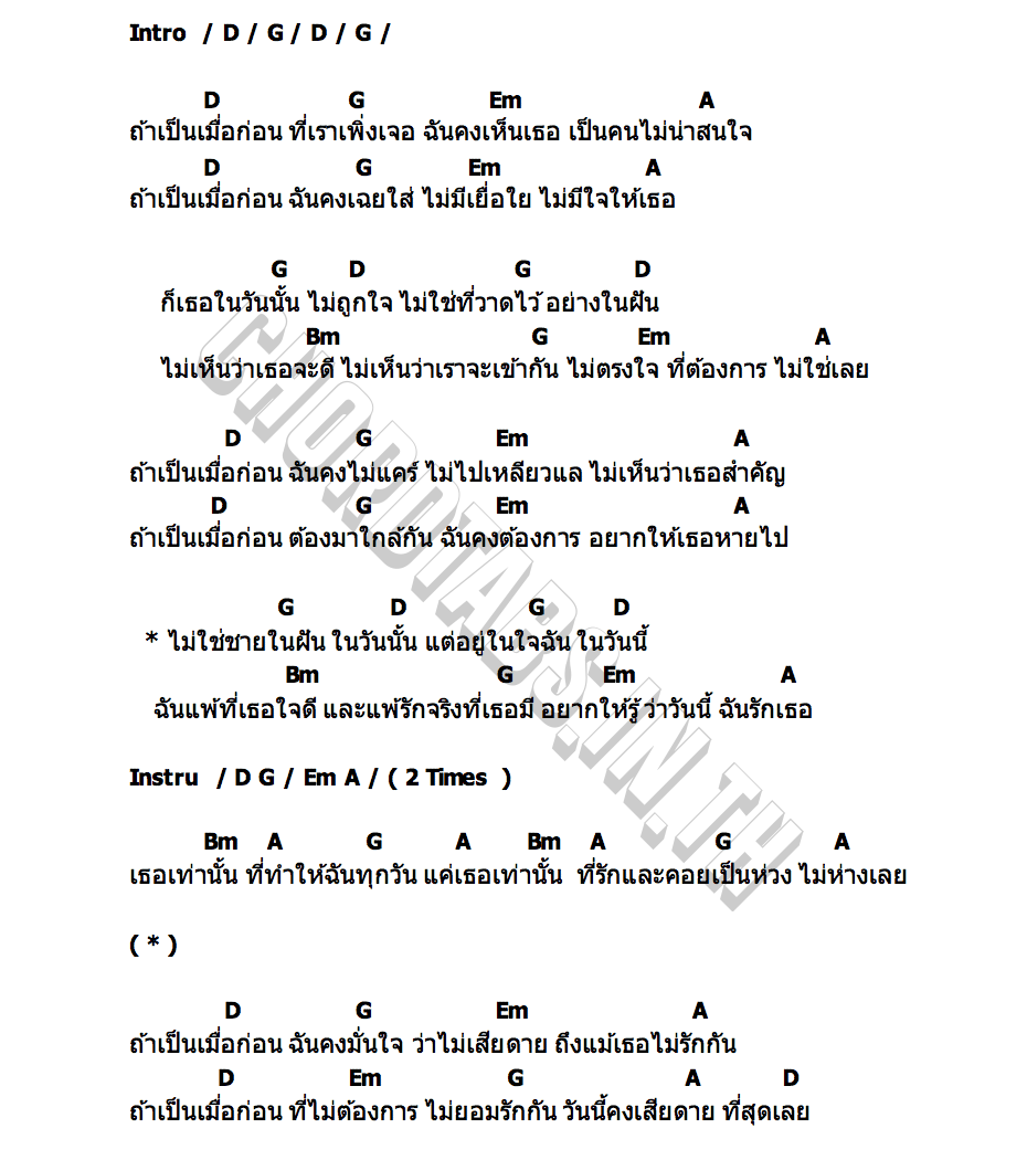คอร์ด ถ้าเป็นเมื่อก่อน นิโคล เทริโอ