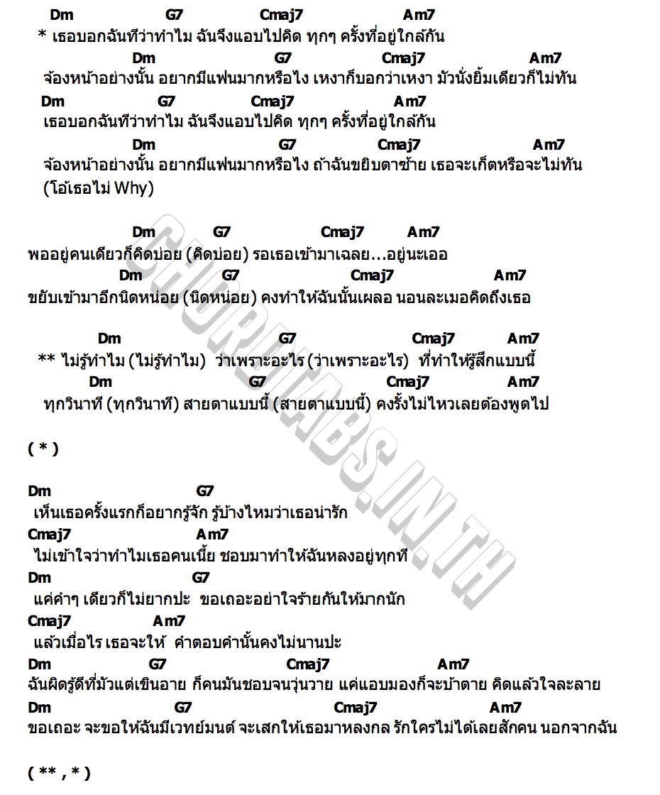 คอร์ด Why (FaraTALK Theme Song) TK