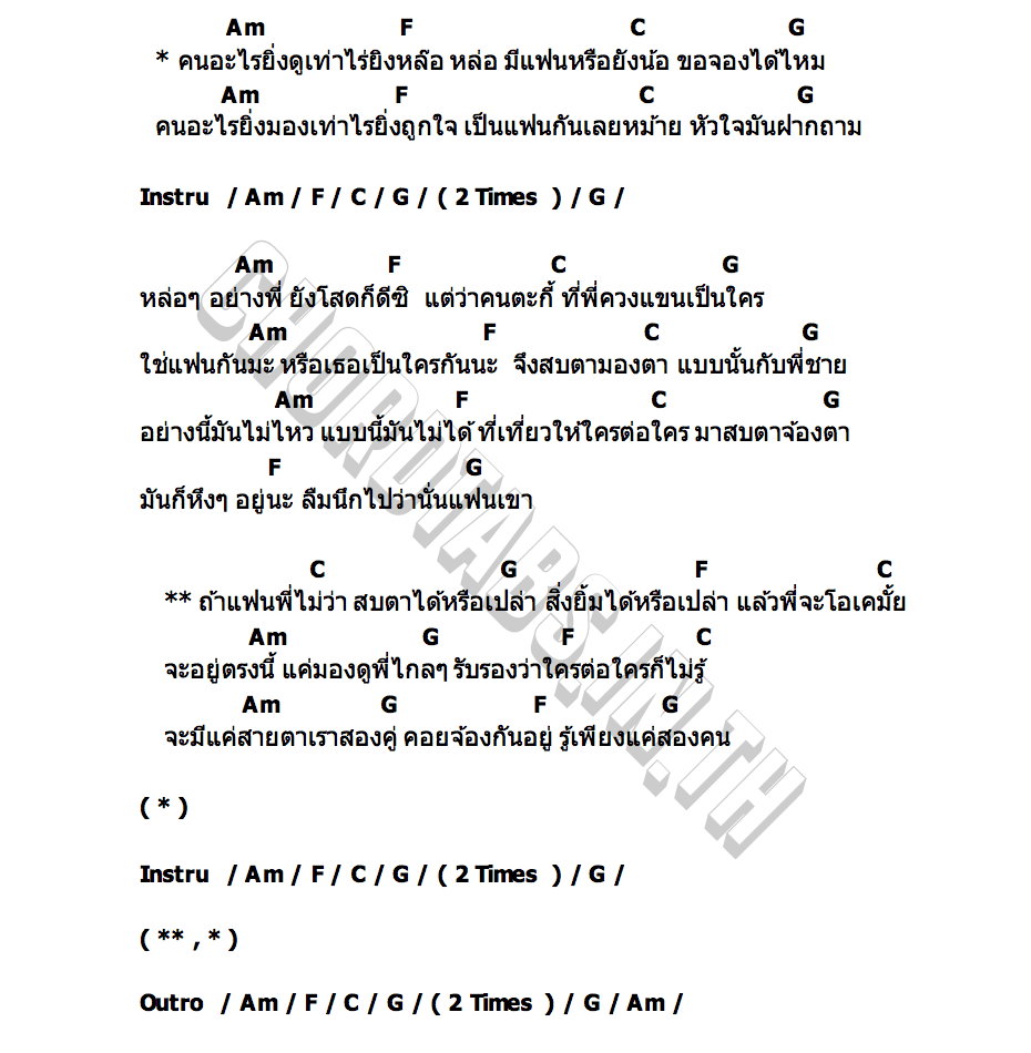 คอร์ด คนอะไร หล้อ หล่อ น้ำเพชร Fai Family