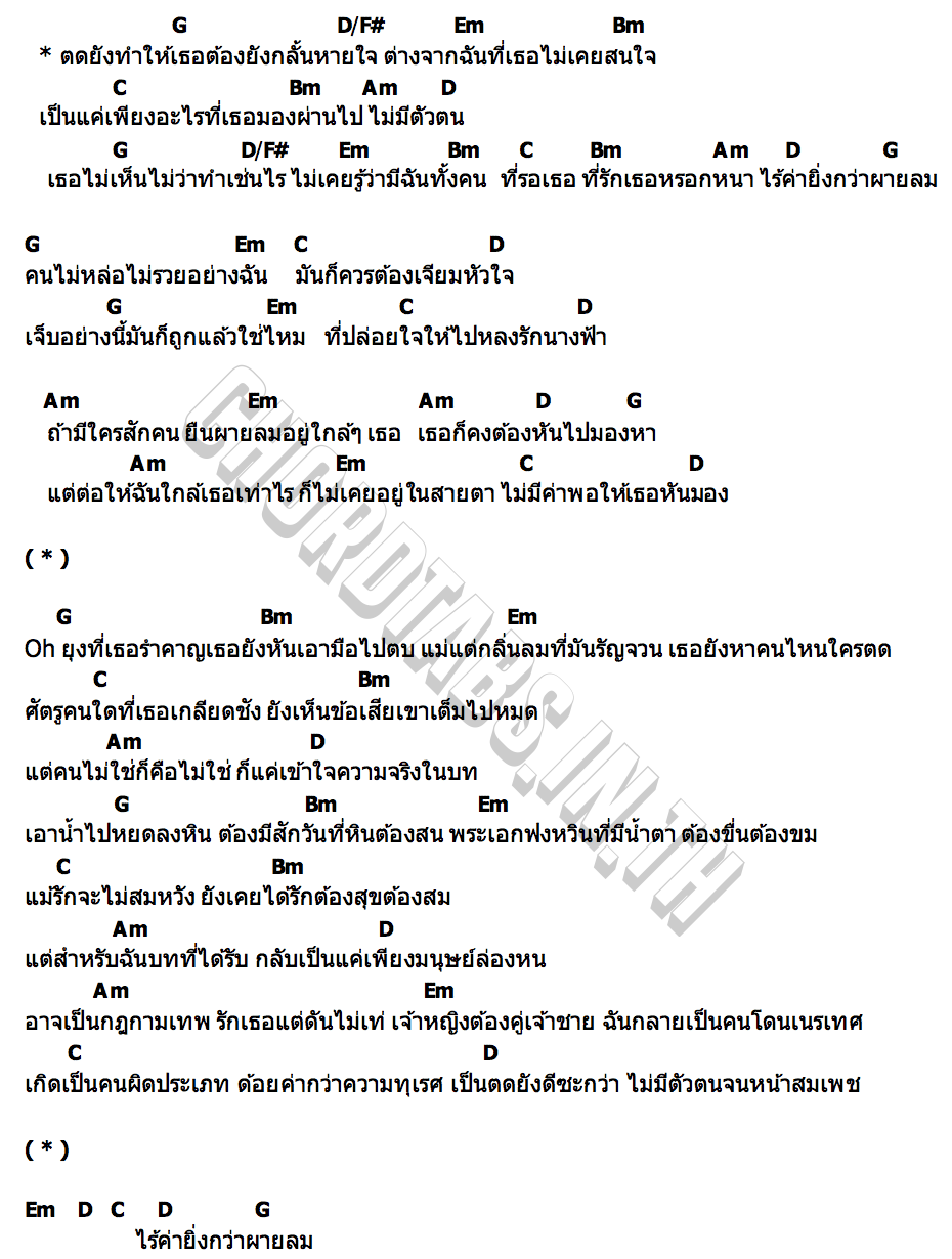 คอร์ด ไร้ค่ายิ่งกว่าตด แจ็คแฟนฉัน