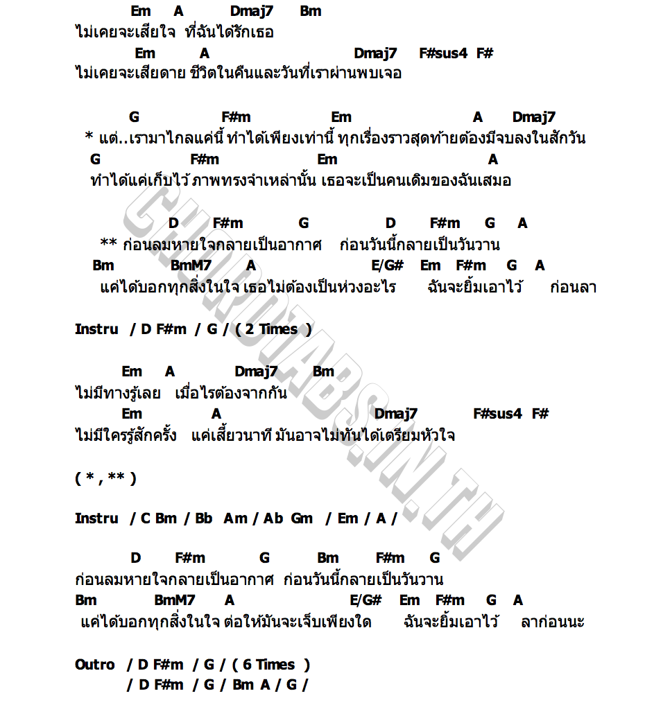 คอร์ด ลาก่อนนะ (Perfect Goodbye) ETC