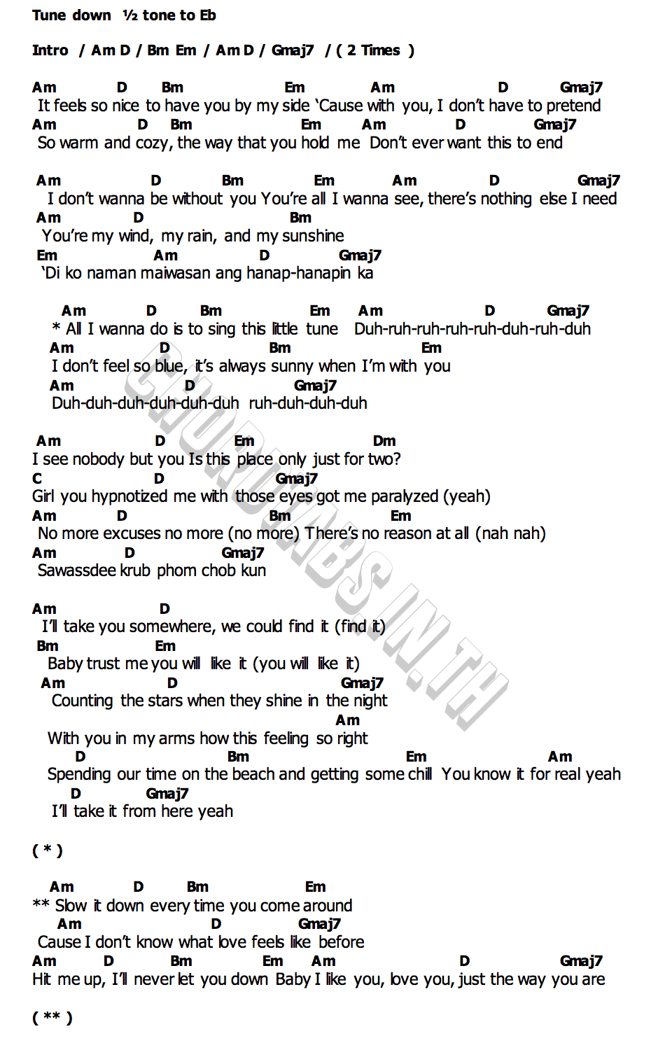 คอร์ด Sunny When I m With You Purplecat x Ysanygo