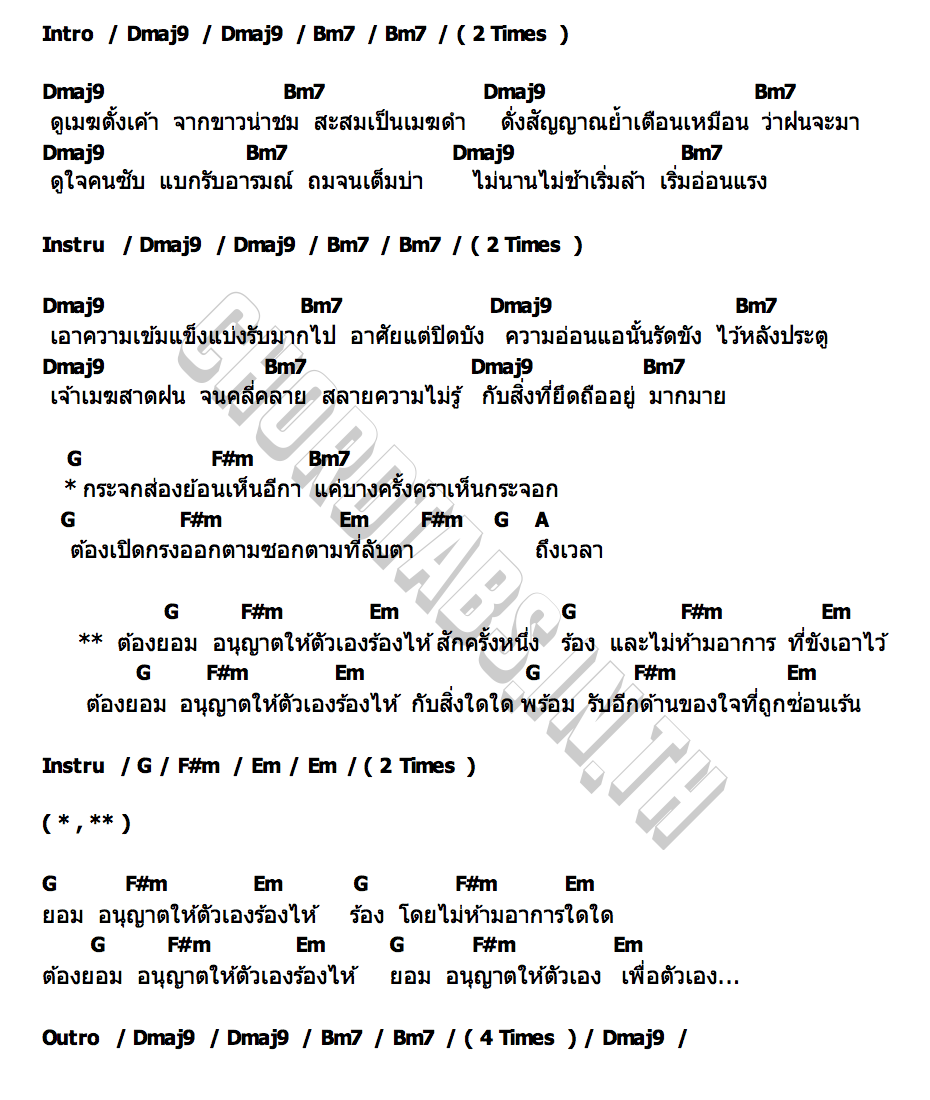 คอร์ด ปล่อยนกกระจอก อภิรมย์