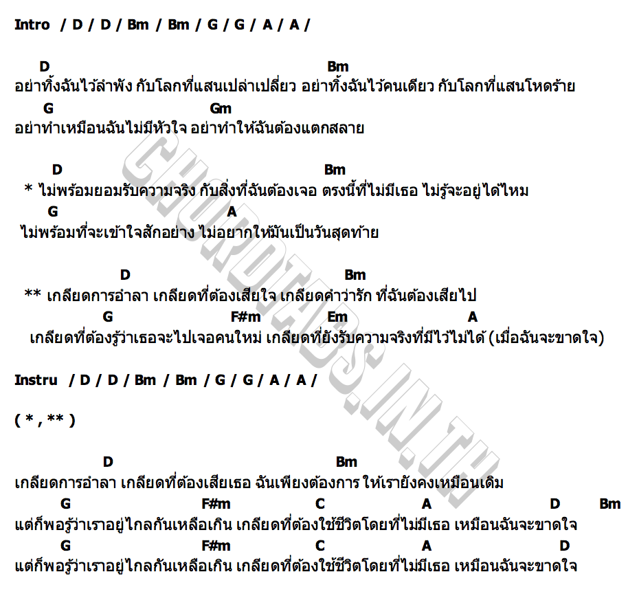 คอร์ด เกลียดการอำลา OZEEOOS