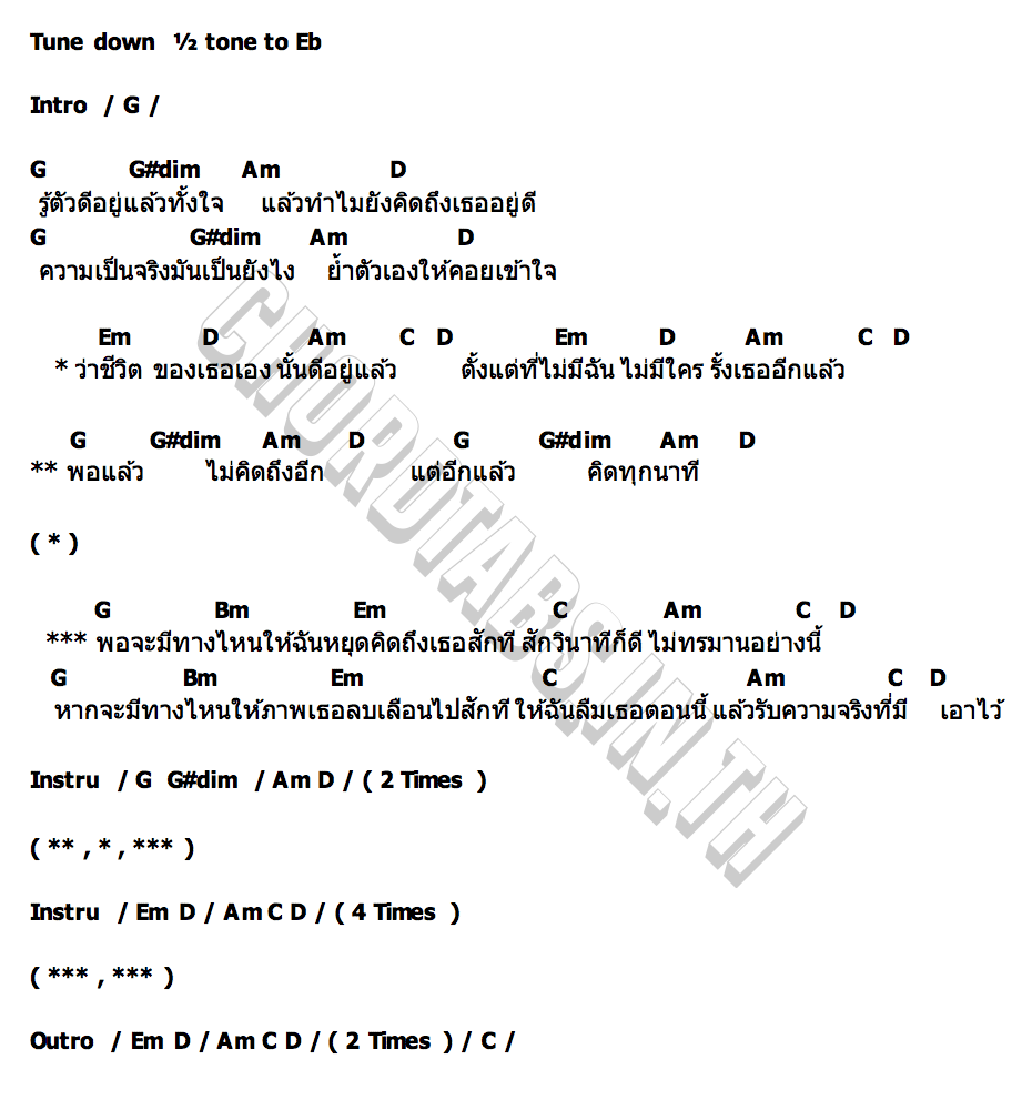 คอร์ด พอแล้ว(แต่อีกแล้ว) SHERRY