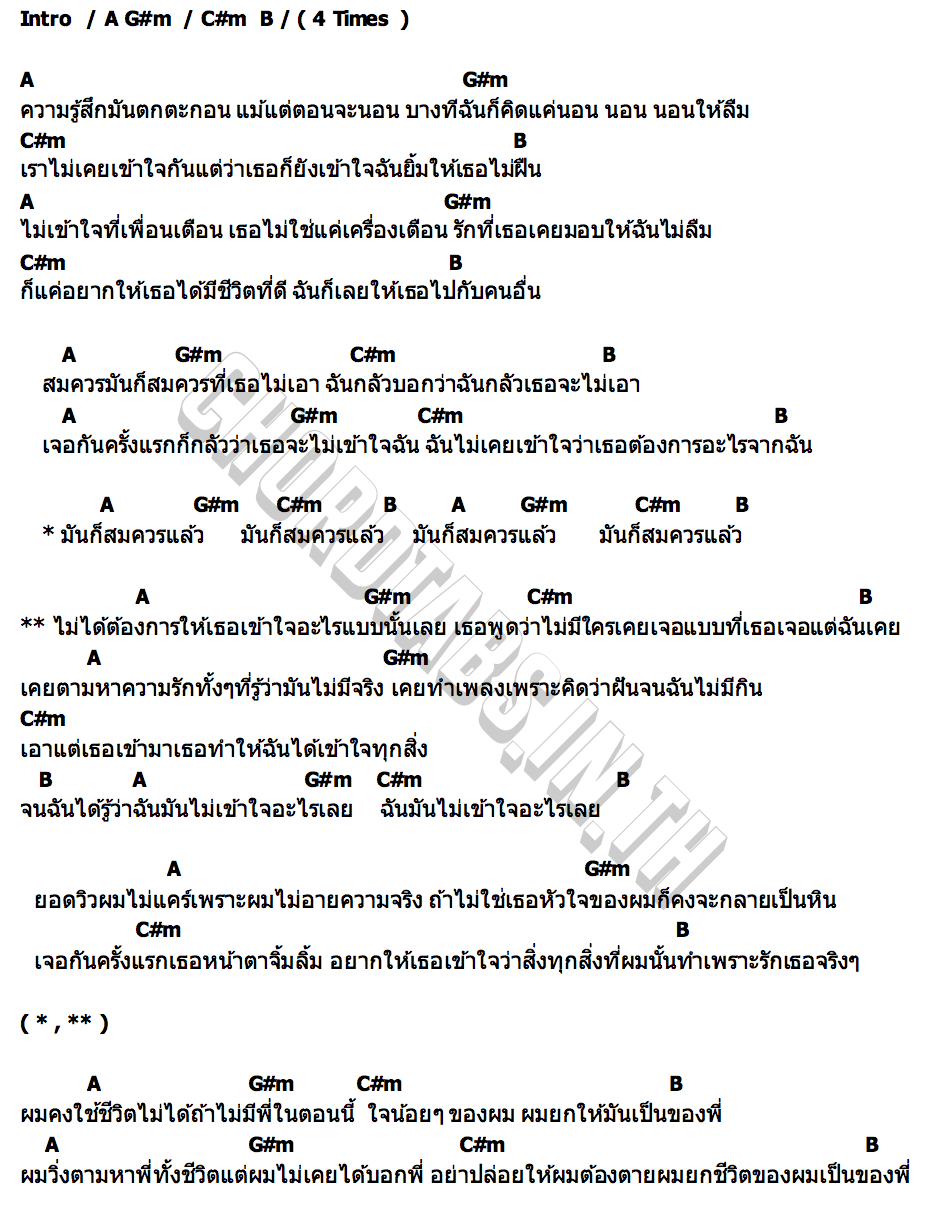 คอร์ด สมควรแล้ว N A