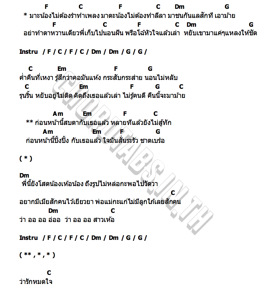 คอร์ด มาตะน้อง เก่งชัย