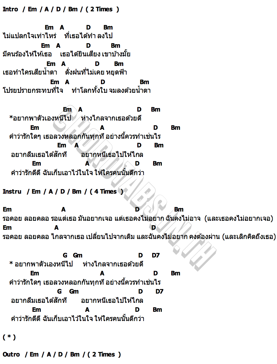 คอร์ด น้ำท่วมโลก Thada