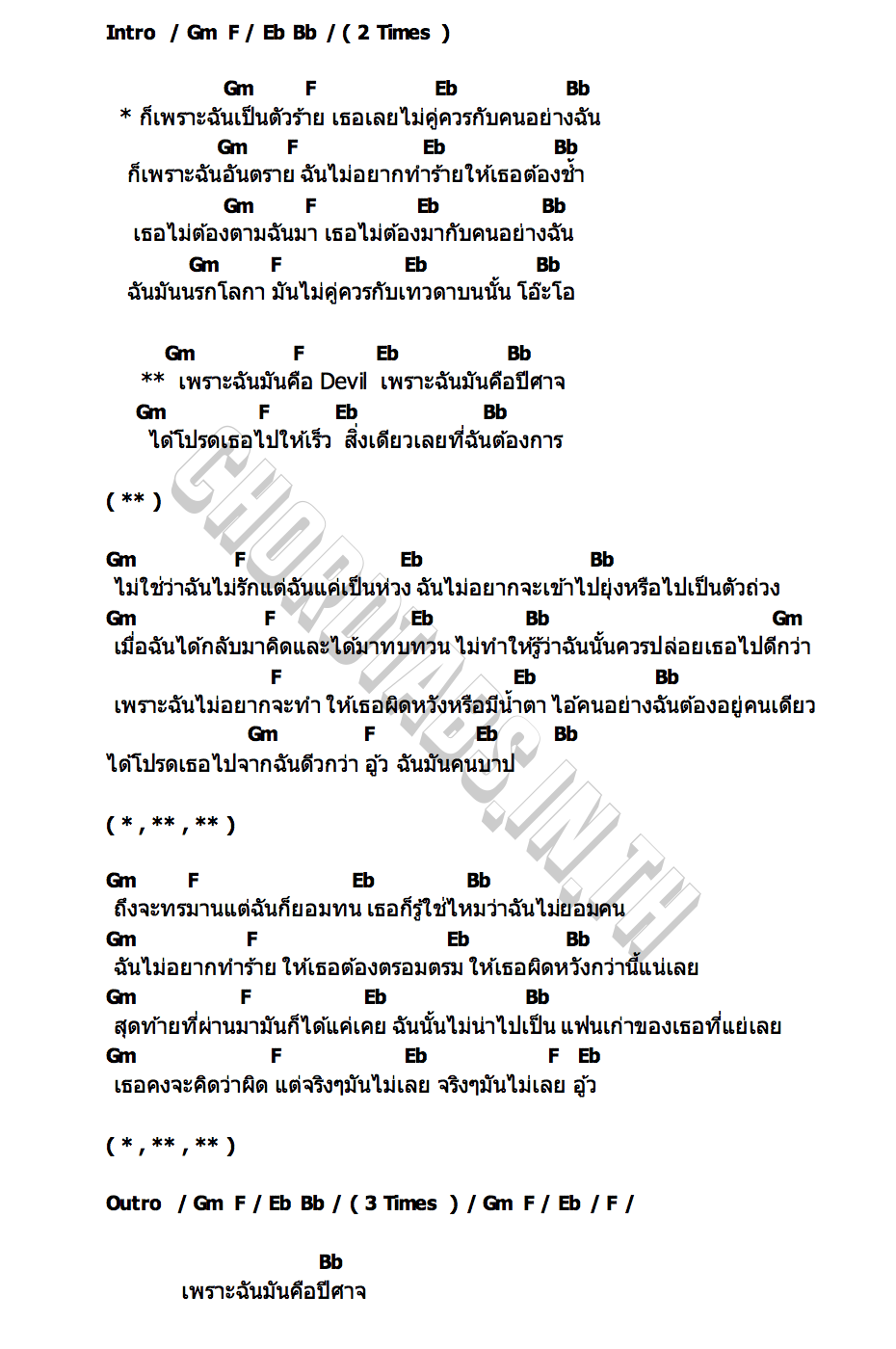 คอร์ด ปีศาจ WONDERFRAME
