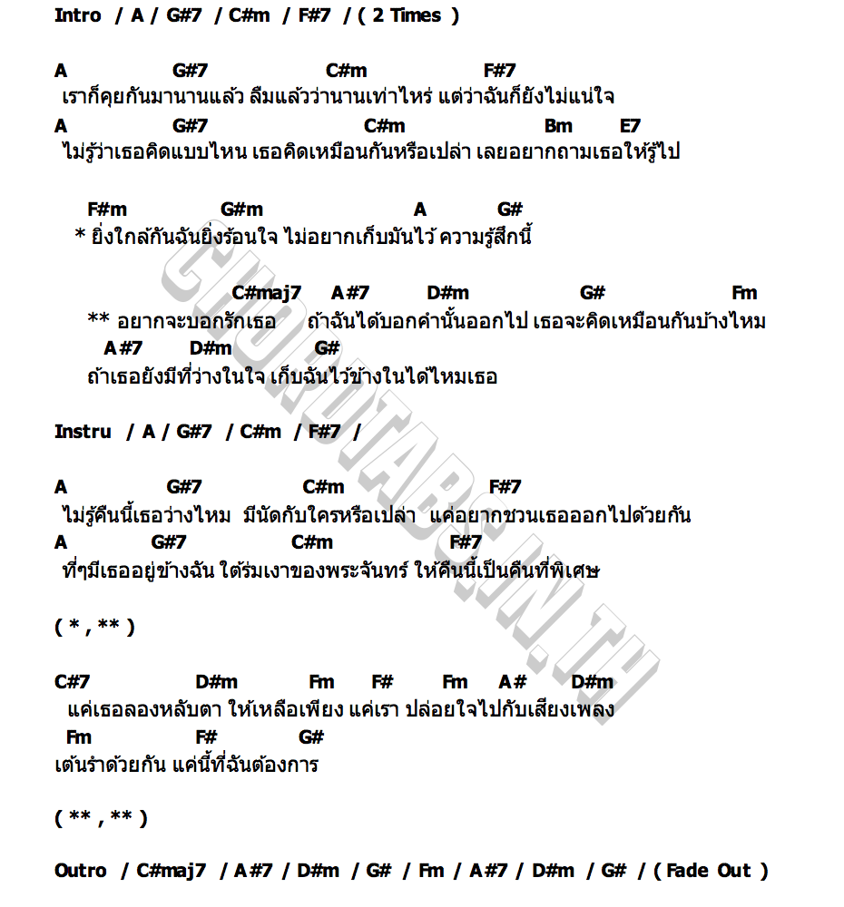 คอร์ด คืนนี้เธอว่างไหม di age