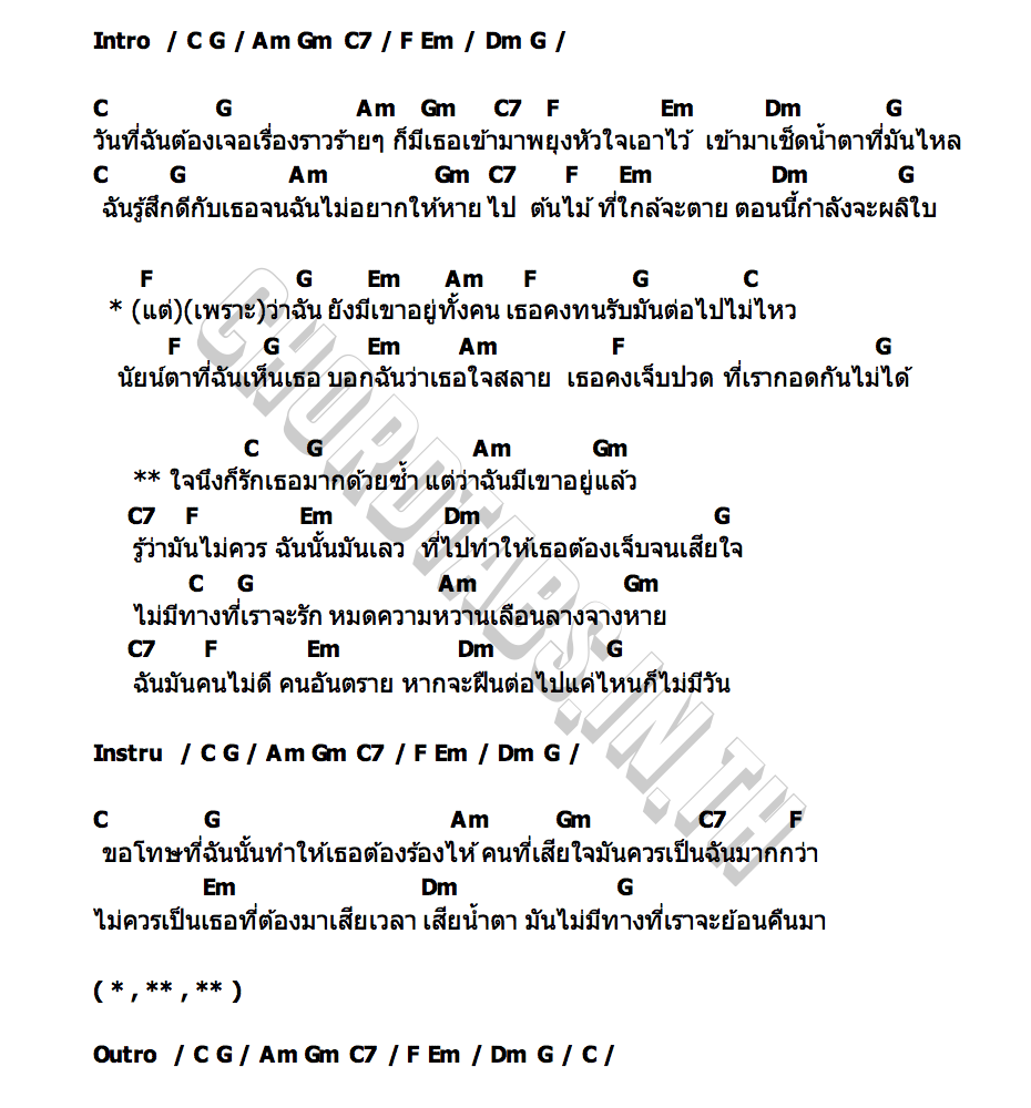 คอร์ด รักต้องห้าม TANASA