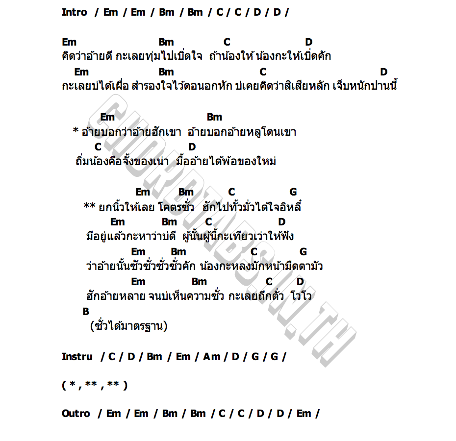 คอร์ด ซั่วมาตรฐาน กระต่าย พรรณนิภา