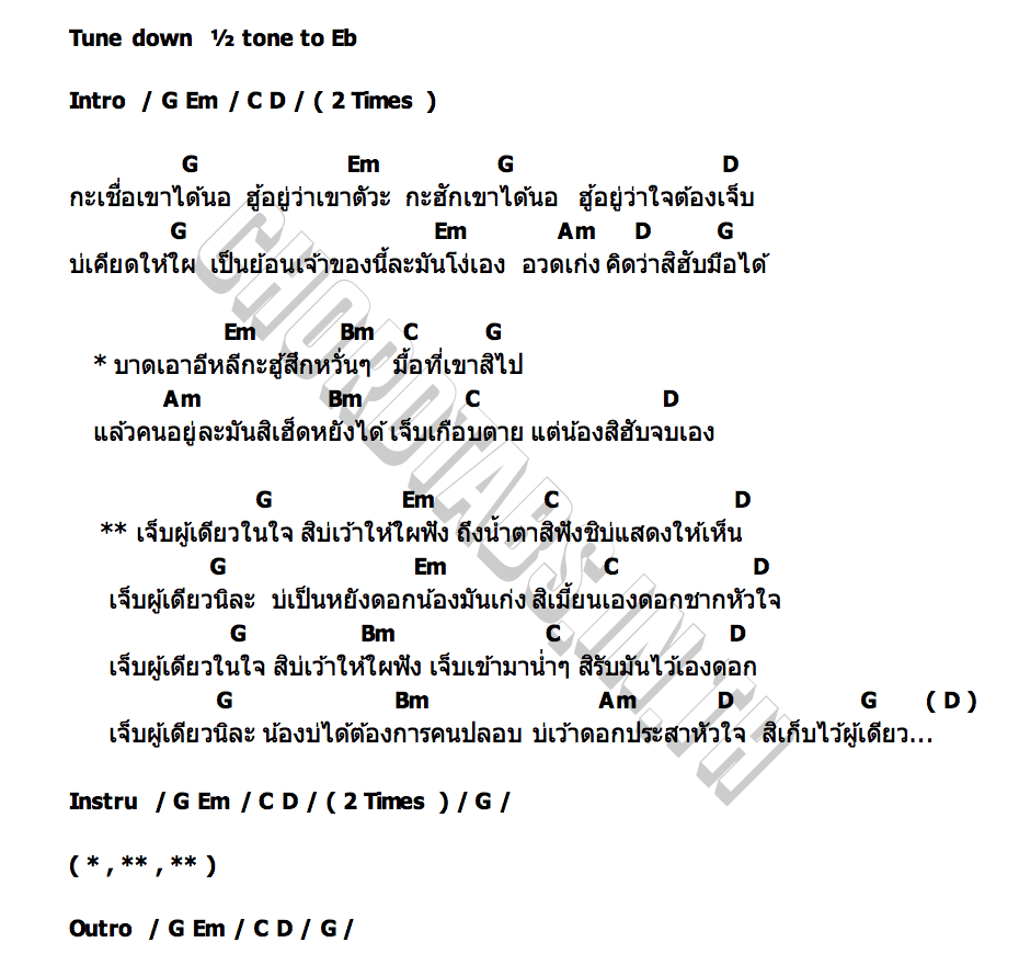 คอร์ด รับจบ Phon Una (ศิริพร ศรีประเสริฐ)