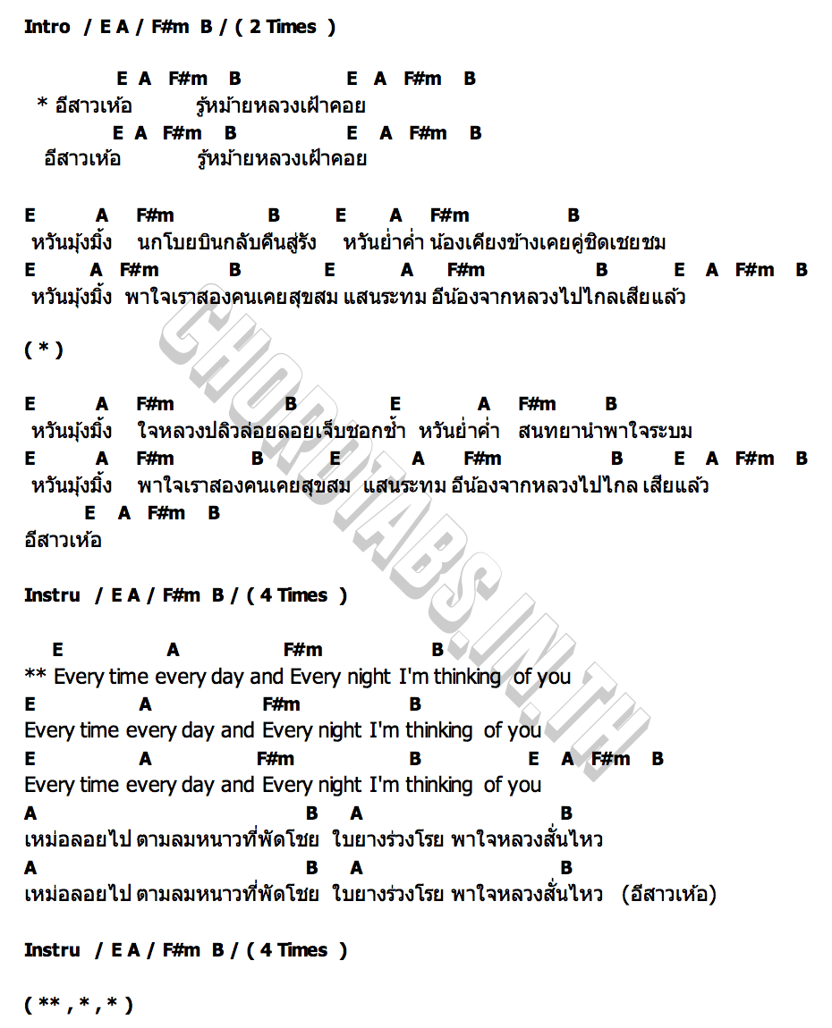 คอร์ด อีสาวเห้อ Before Sunset
