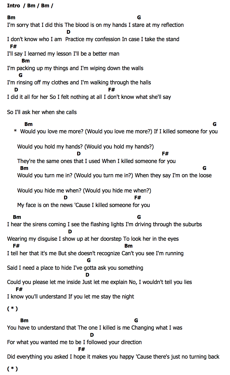 คอร์ด If I Killed Someone For You Alec Benjamin