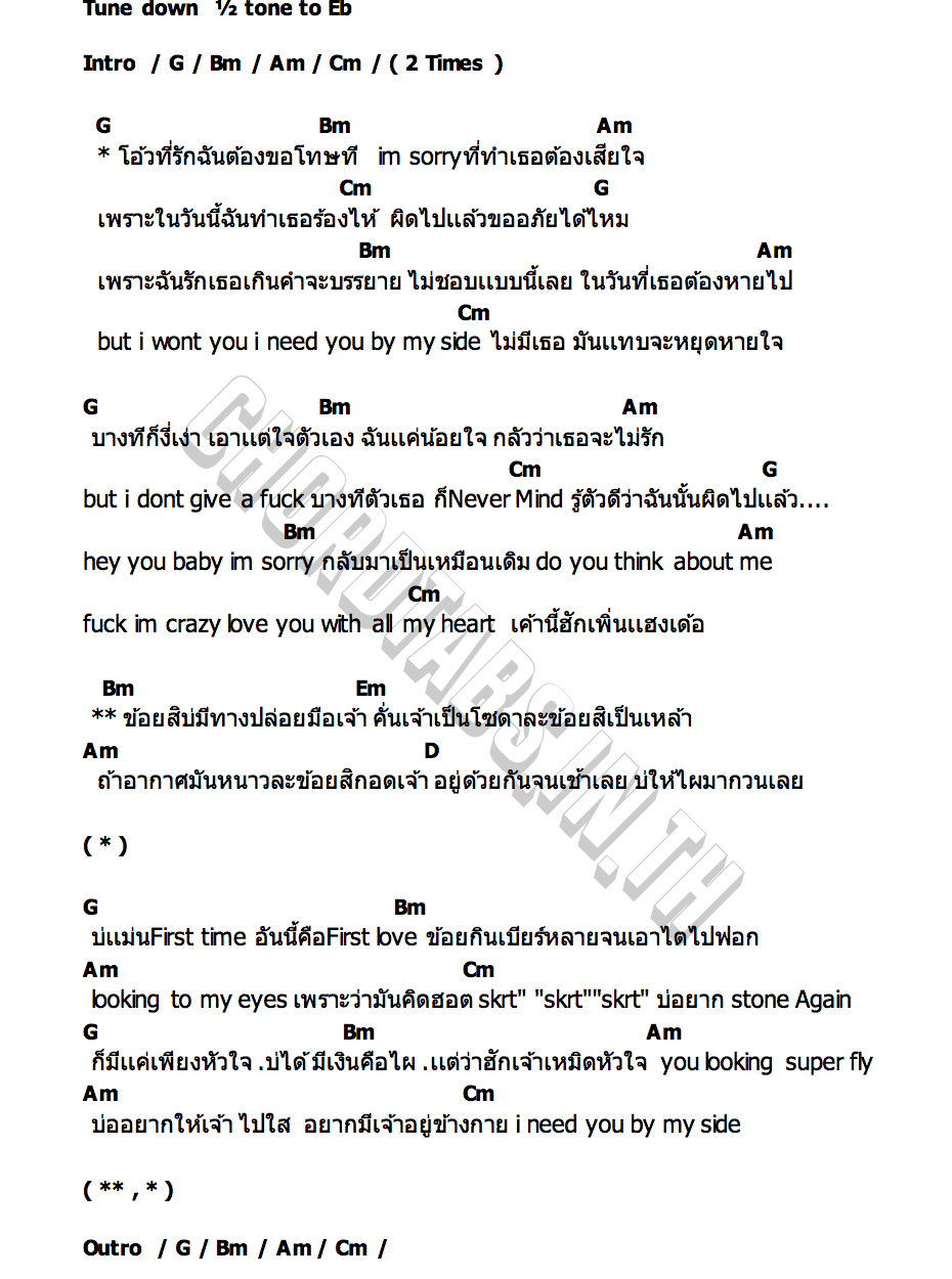 คอร์ด I m Sorry แร็พอีสาน