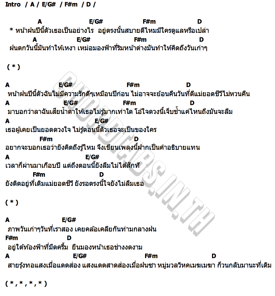 คอร์ด หน้าฝน TACHAYA (เก่ง ธชย)