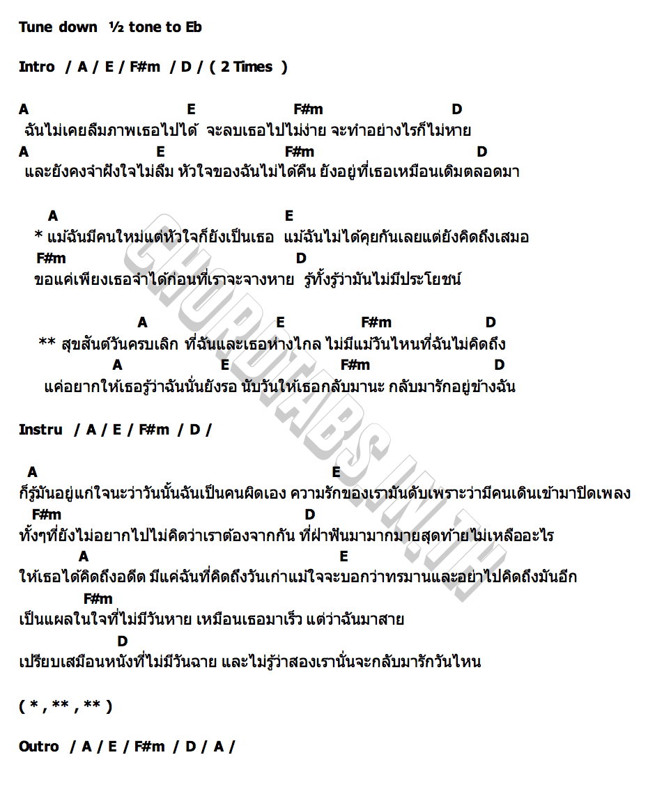 คอร์ด สุขสันต์วันครบเลิก เฉาก๊วย จีสอง x ปอน นิพนธ์