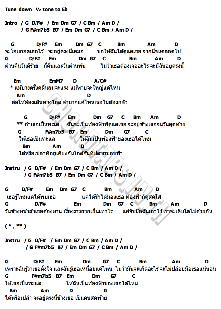 คอร์ด ให้เธอเป็นทะเล BOY SOMPOB