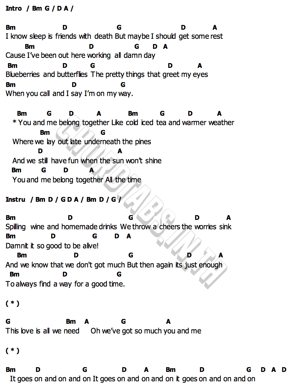 คอร์ด Belong Together Mark Ambor