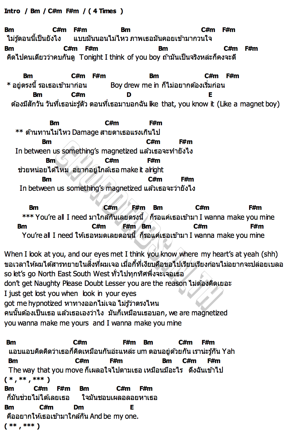 คอร์ด ต้านไม่ไหว (magnetize) MXFRUIT